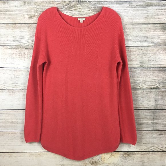 Talbots Tunic Pullover Sweater Burnt Orange Knit Long Sleeve - Picture 1 of 10